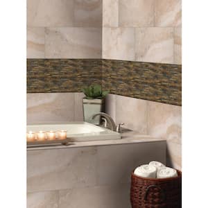 Multi-Color 8 in. x 18 in. x 10 mm Interlocking Tumbled Slate Mosaic Tile (10 sq. ft./case)