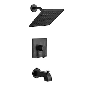 Modern Single-Handle 1-Spray Tub and Shower Faucet 1.8 GPM in Matte Black (Valve Included)