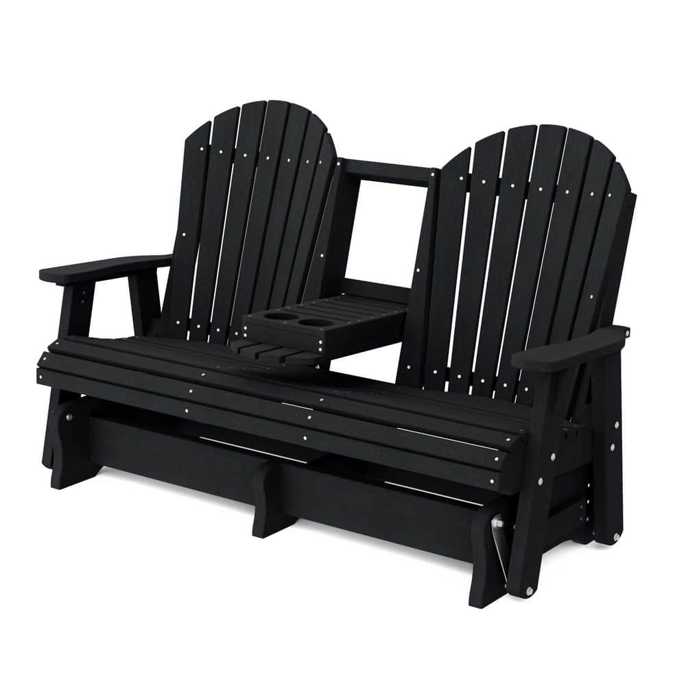 Heritage 2-Person Black HDPE Plastic Outdoor 5' Glider with Console price history on PriceWatchPro