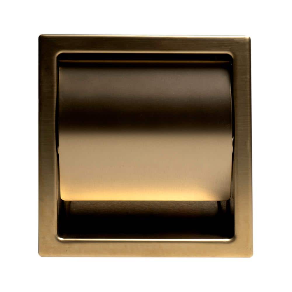 Brushed Gold Stainless Steel Recessed Toilet Paper Holder
