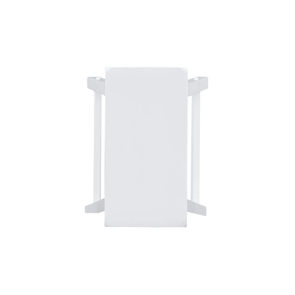 White Transitional Backless Saddle Wood Bar Stool
