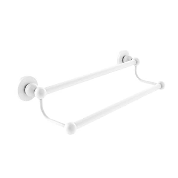 Allied Brass Bolero Collection 18 in. Wall Mounted Double Towel Bar in Matte White