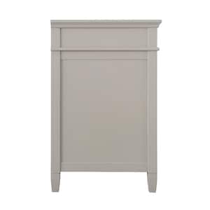 Ashburn 37 in. W x 22 in. D Vanity Cabinet in Gray with Engineered Marble Vanity Top in Slate Gray with White Basin