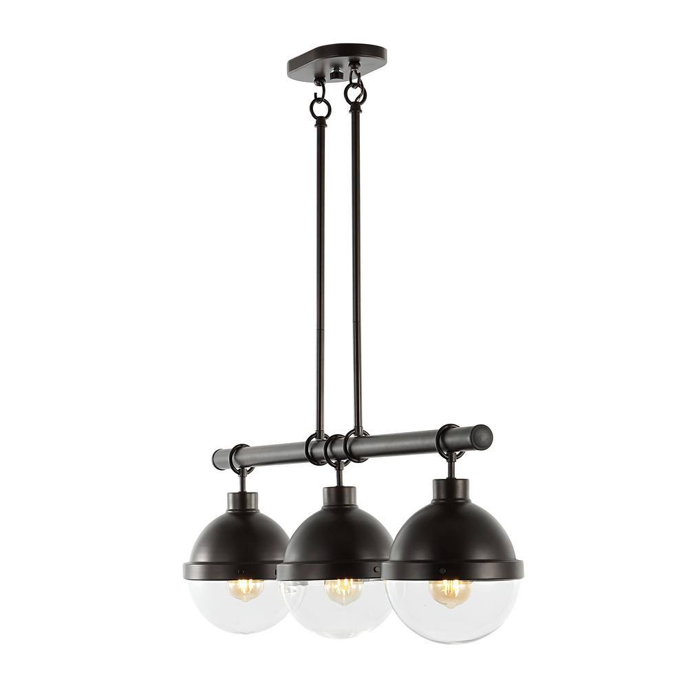 Caleb Industrial Rustic 33" Oil-Rubbed Bronze LED Linear Pendant