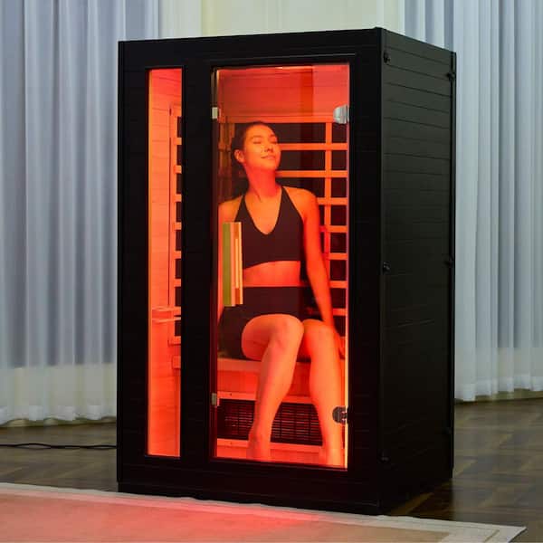 EZLIFE 2-Person Indoor Hemlock Full Spectrum Infrared Sauna with