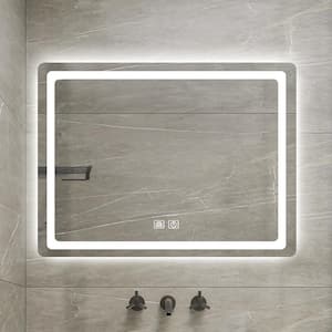 40 in. W x 30 in. H Rectangular Frameless Anti-Fog Dimmable LED Light Vertical/Horizontal Wall Bathroom Vanity Mirror