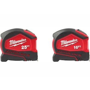 Milwaukee Plastic Compact Tape Measure 48-22-6612, 1.32 Width