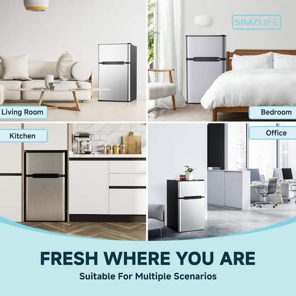 SIMZLIFE 20 in. 3.2 cu. ft. 2-Door Mini Refrigerator in