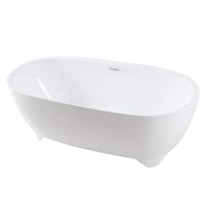 Aqua Eden Zuri 67 in. Acrylic Clawfoot Freestanding Bathtub in White