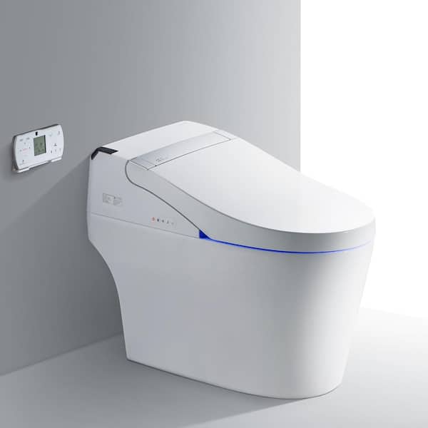 WOODBRIDGE Venezia Intelligent 1.28 GPF Elongated Toilet in White with ADA Height, Auto Flush, Auto Open and Auto Close