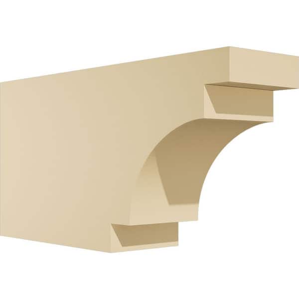 Ekena Millwork 5 in. W x 10 in. H x 20 in. L Standard Mediterranean Signature Urethane Outlooker Rafter Tail, Primed Tan
