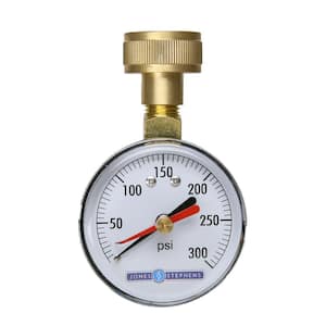 300 PSI Water Test Gauge with Memory Pointer and 3/4 in. Female Brass Hose Connection