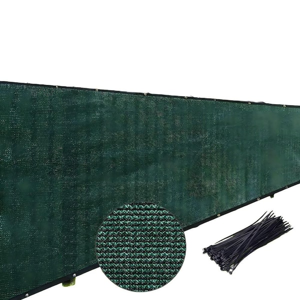 6 ft. x 50 ft. HDPE Vinyl Privacy Screen Fence, with Brass Grommets Heavy Duty Ideal for Outdoor Backyard Green