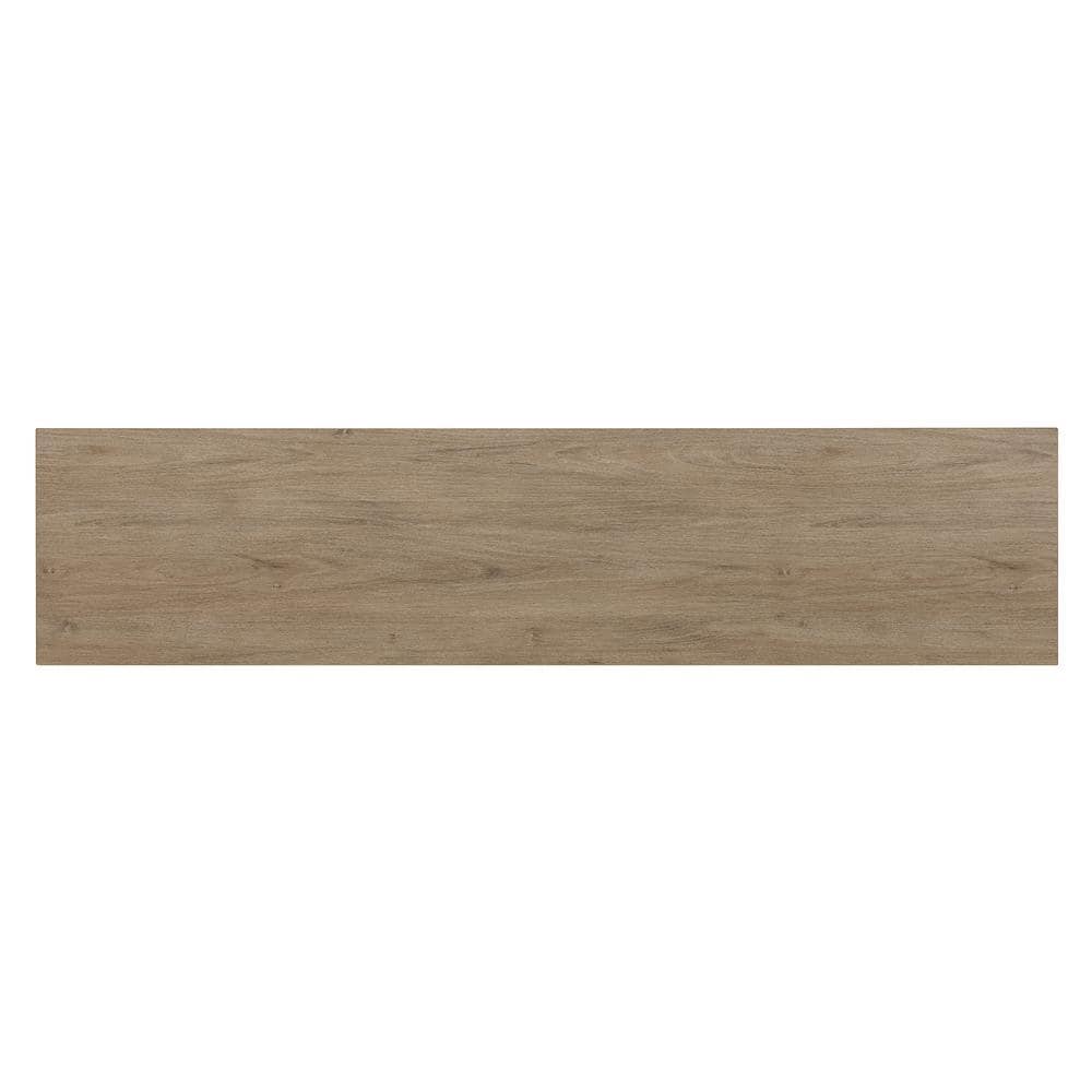 Antiqued Gray Oak 68" TV Stand with Cabinets
