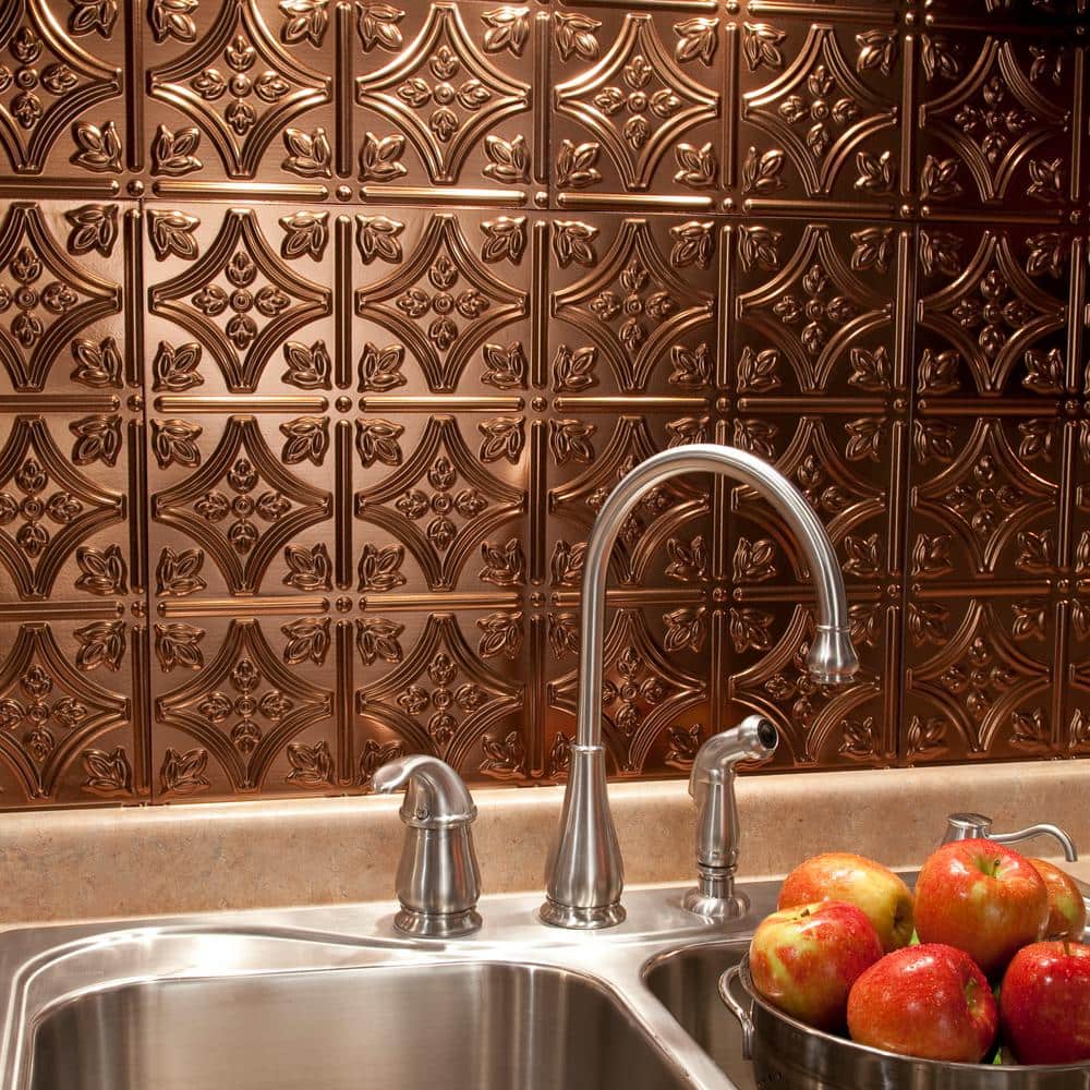 Oil Rubbed Bronze Traditional Decorative Vinyl Backsplash Kit