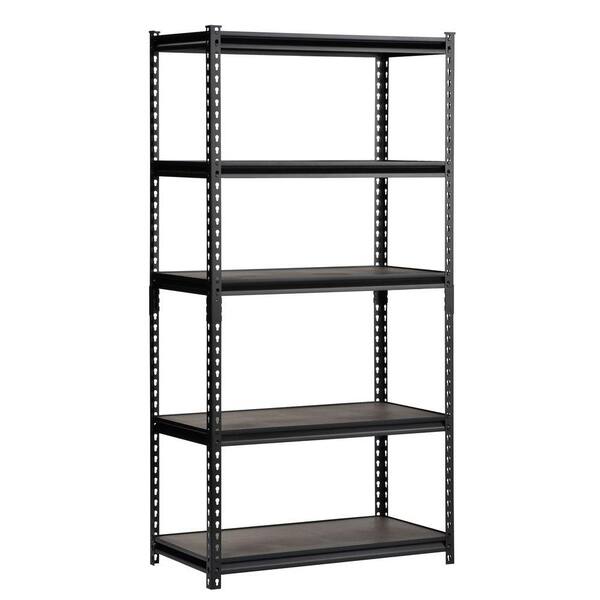 Edsal 72 in. H x 48 in. W x 18 in. D 5-Shelf Steel Storage Shelving Unit in Black