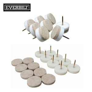 1 in. Beige Round Felt Nail-On Furniture Glides for Floor Protection (8-Pack)