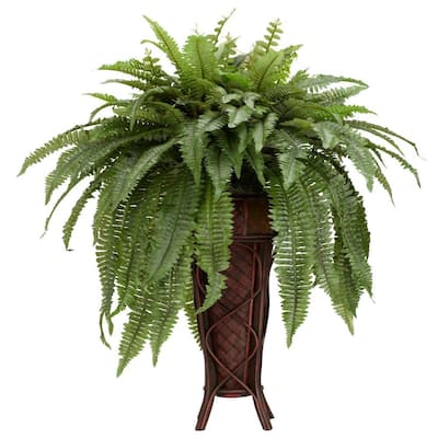 20 in. Artificial Boston Fern Leaf Stem Plant Greenery Foliage Bush