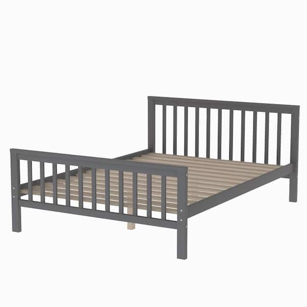 Harper & Bright Designs Gray Twin Over Full Loft Bed with