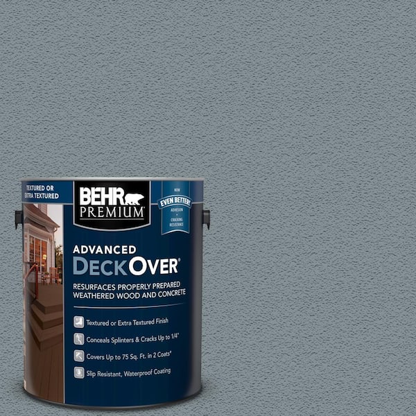 BEHR Premium Advanced DeckOver 1 gal. #SC-119 Colony Blue Textured Solid Color Exterior Wood and Concrete Coating