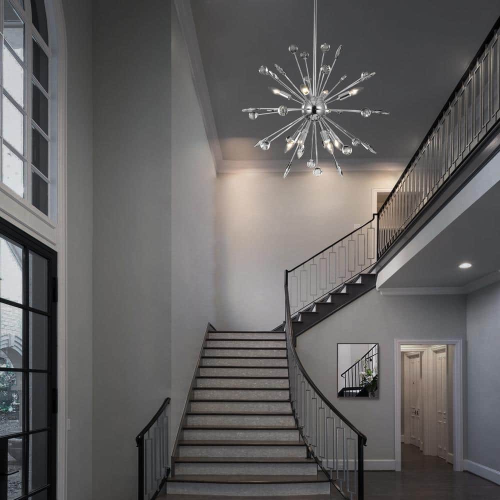 Calzada 8-Light Chrome Crystal Sputnik Chandelier