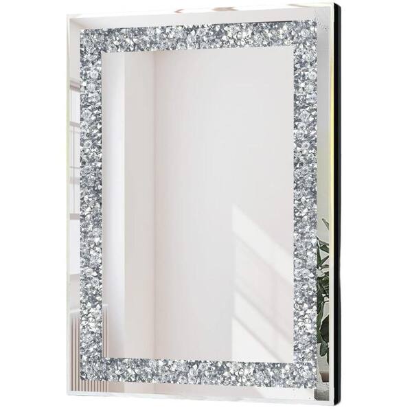 Afoxsos 35.4 in. x 23.6 in. Rectangular Gorgeous Silver Wall