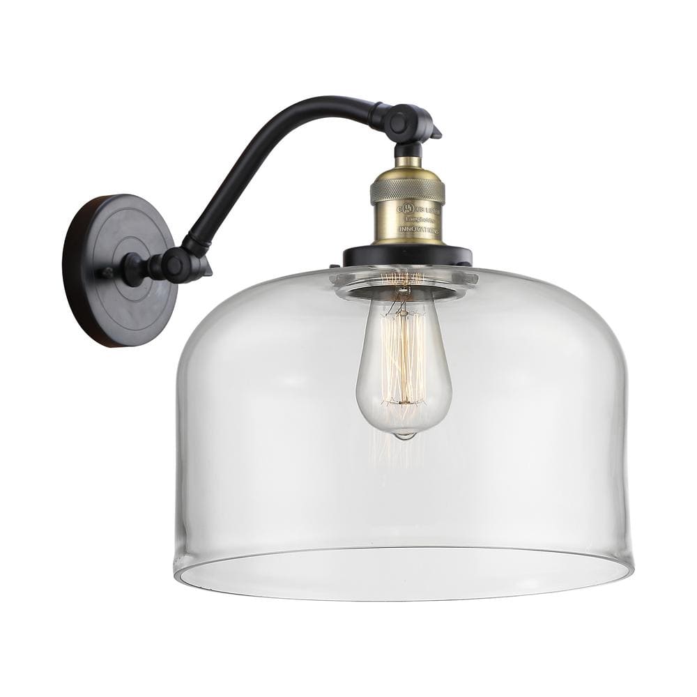 Bell 1-Light Black Antique Brass, Clear Wall Sconce with Clear Glass Shade price history on PriceWatchPro