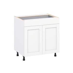 Milton 33 in. W x 24 in. D x 34.5 in. H Assembled Shaker Base Kitchen Cabinet in Bright White with Drawers