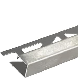 Squareline Profile 11/32 in. Square Edge Brushed Stainless Steel Metal Tile Edge Trim
