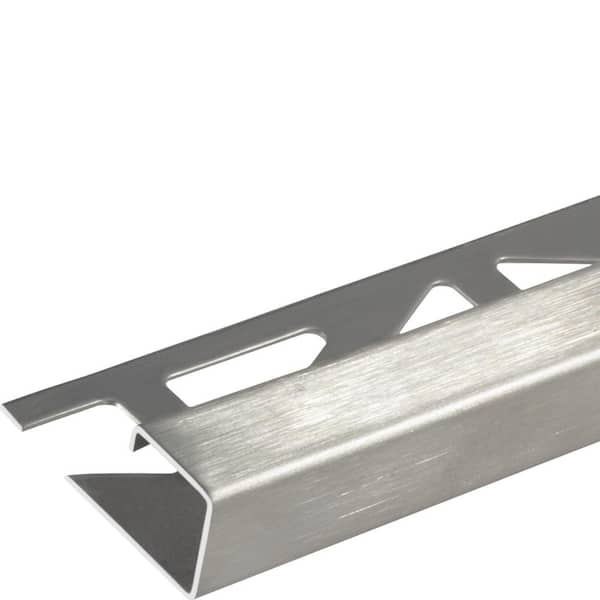 Squareline Profile 7/16 in. Square Edge Brushed Stainless Steel Metal Tile Edge Trim
