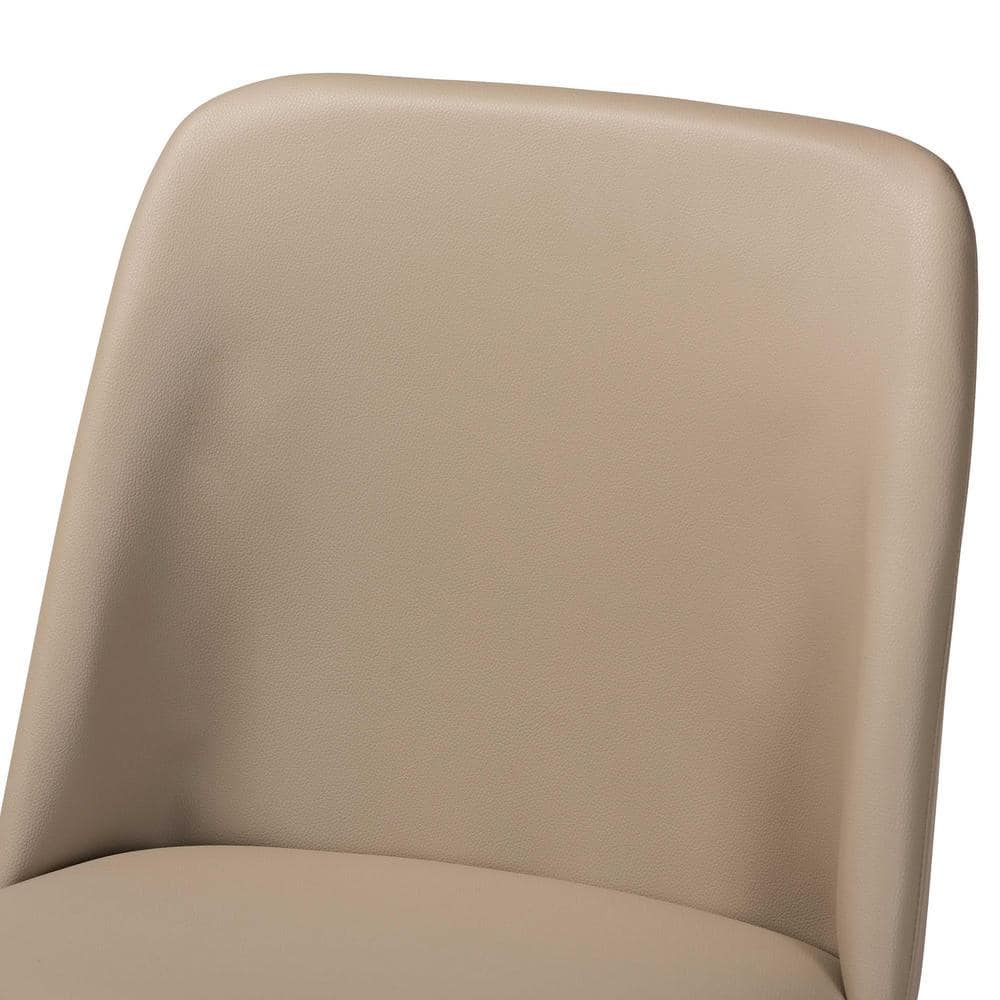 Beige Cane-Wood Parsons High Side Chair