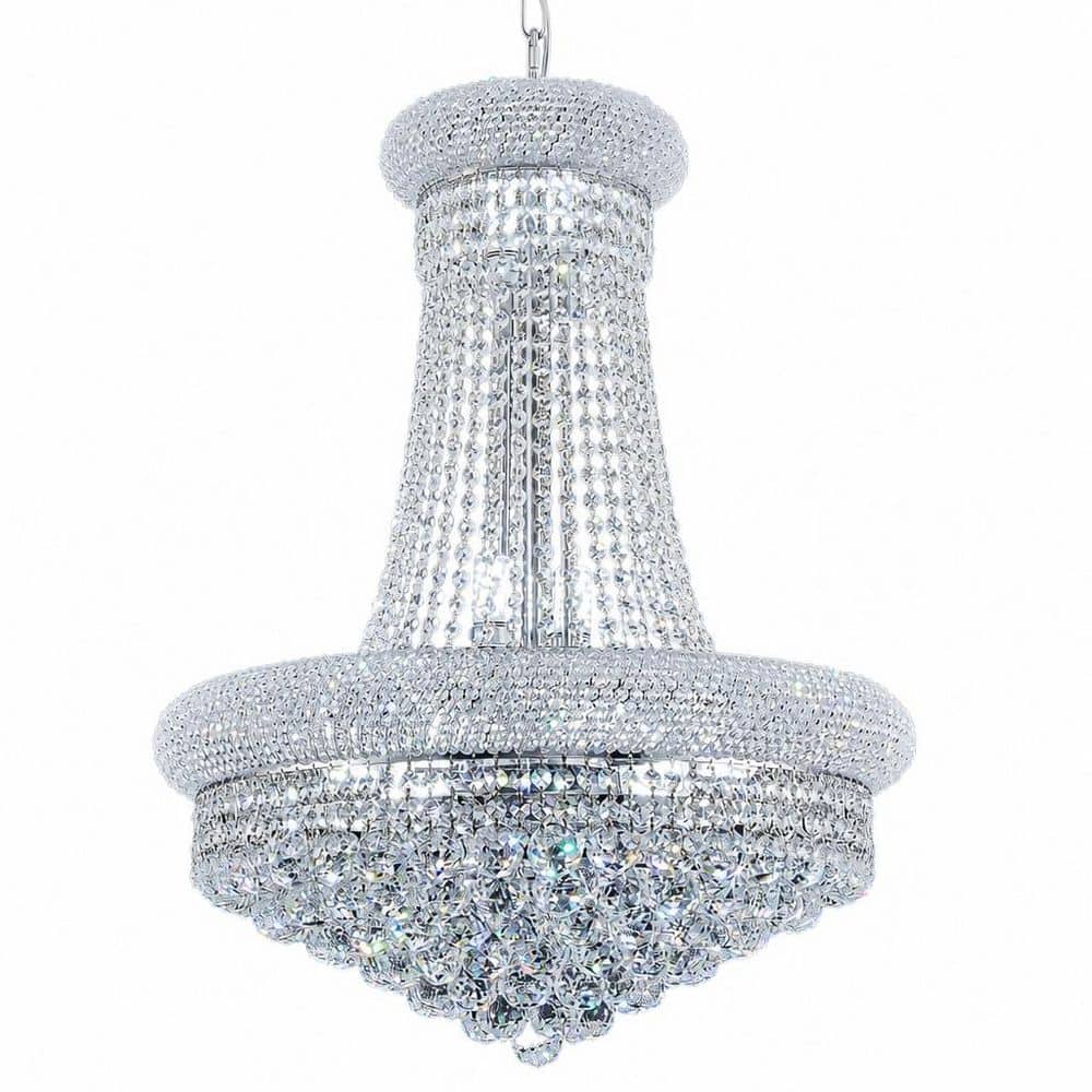 24 in. for Round and Square Canless Recessed Fixtures, 14-Light Empire Crystal Chandelier with Adjustable price history on PriceWatchPro