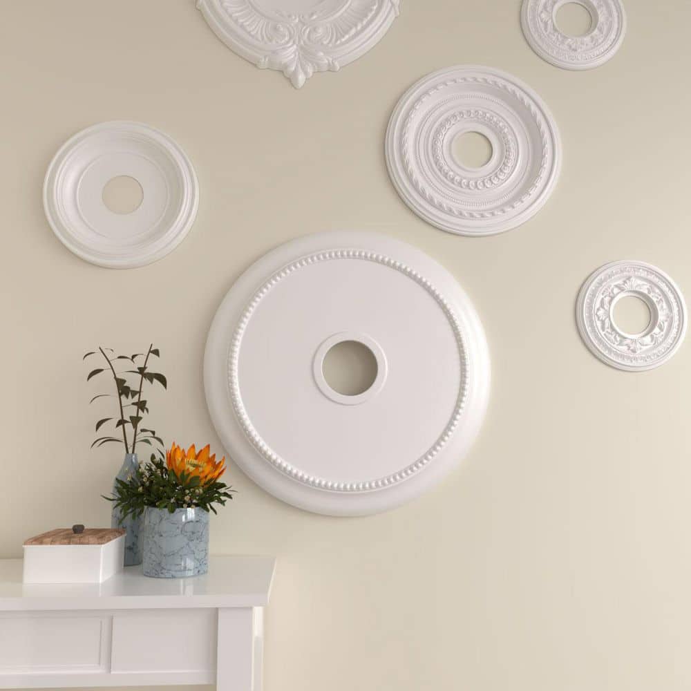 Crendon 24" Primed Round Wood Finish Ceiling Medallion
