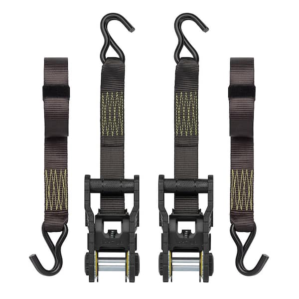 SmartStraps 14 ft. Yellow Tactical Ratchet Tie Down Straps with 1,667 lb. Safe Work Load - 2 pack