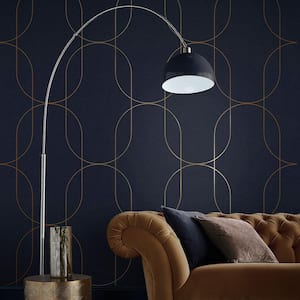Palais Navy and Copper Removable Wallpaper