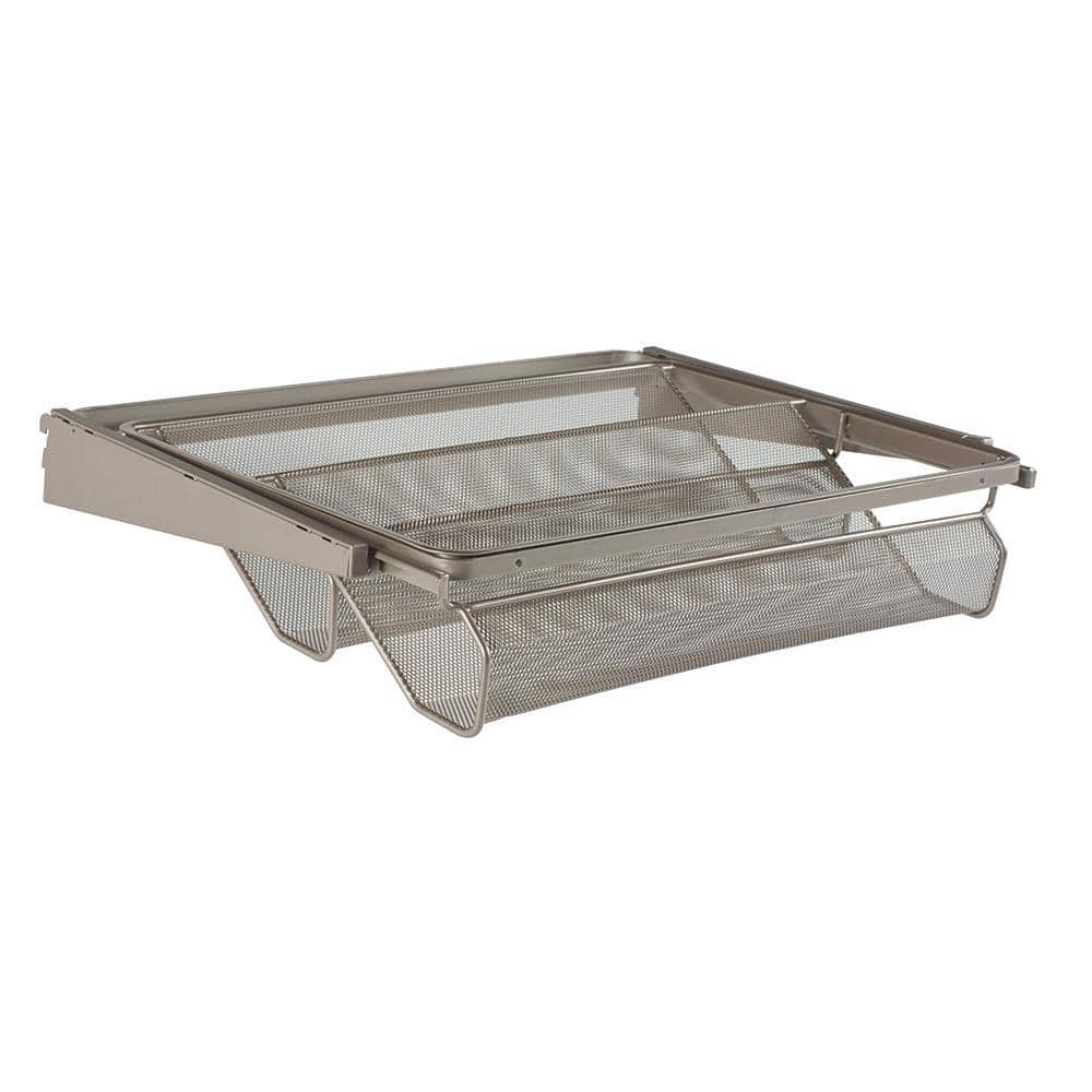 4.9375 in. H x 23.75 in. W Nickel Steel Close Mesh Wire Sliding Basket