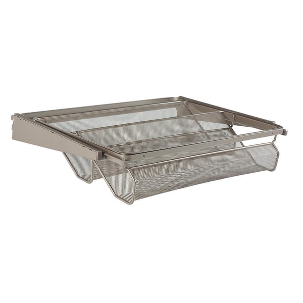 Unbranded 4.9375 in. H x 23.75 in. W Nickel Steel Close Mesh Wire Sliding Basket