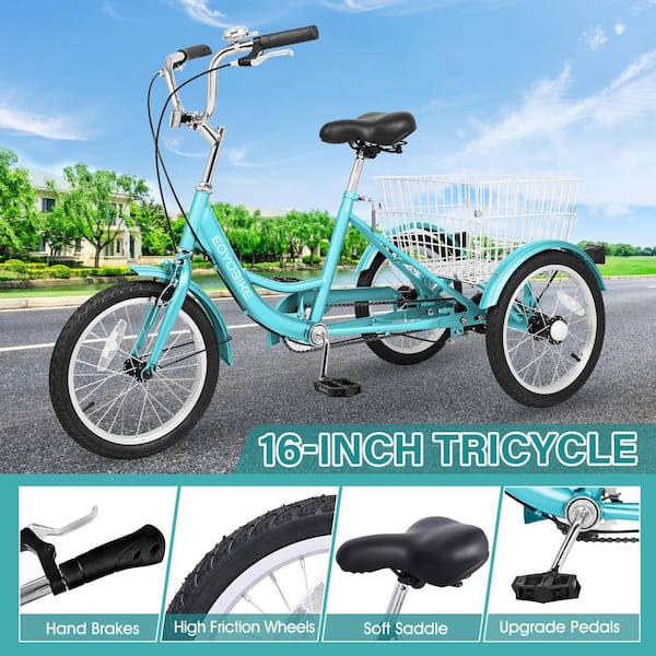 26 in. Adult Trikes 3 Wheeled 7 Speed Bike Trikes Tricycles with Basket for Seniors, Women, Men