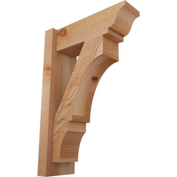 Ekena Millwork 6 in. x 24 in. x 16 in. Western Red Cedar Balboa Traditional Rough Sawn Outlooker