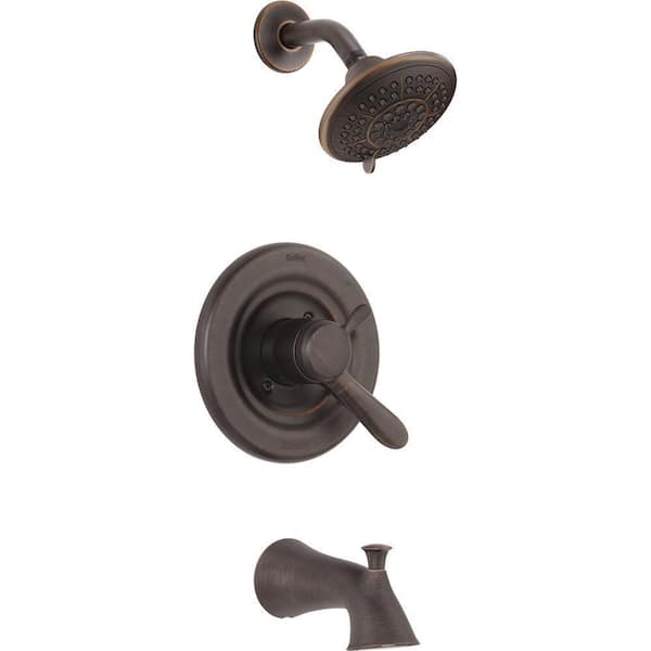 Delta Lahara 1-Handle Tub and Shower Faucet Trim Kit in Venetian Bronze (Valve Not Included)