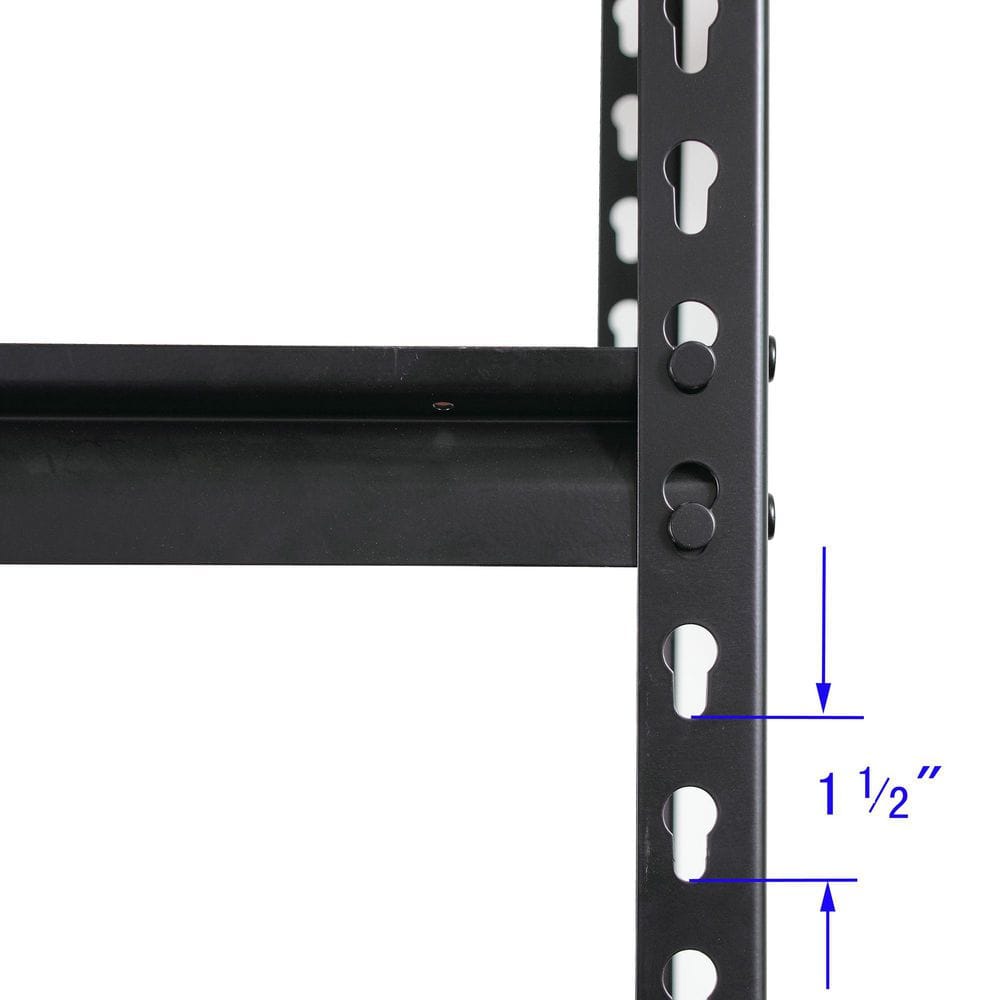 Adjustable 5-Tier Black Metal and Wood Storage Shelving