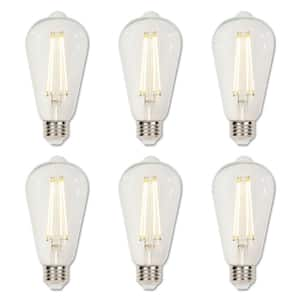 60-Watt Equivalent ST20 Dimmable Clear E26 Edison Filament LED Light Bulb 3000K (6-Pack)