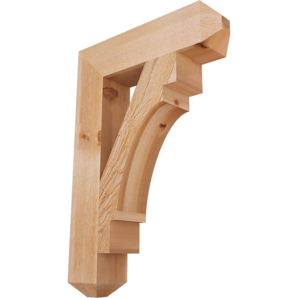 Ekena Millwork 6 in. x 38 in. x 26 in. Western Red Cedar Merced Craftsman Rough Sawn Bracket