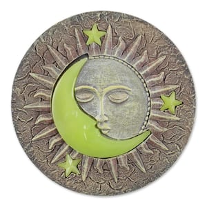 Sun and Moon Glowing Stepping Stone 10.25 in. x 10.25 in. x 0.5 in.