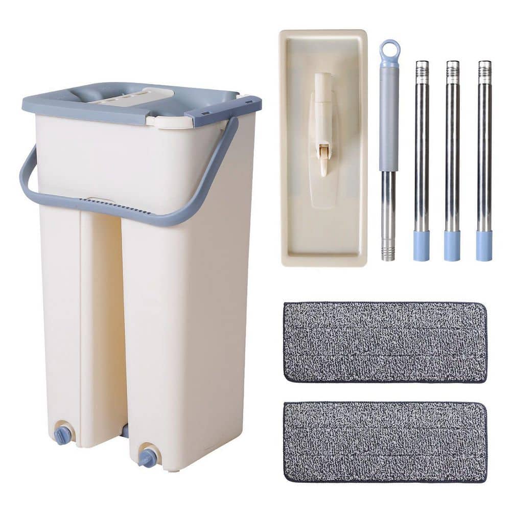 Flat Floor Mop Bucket Set Self Cleaning Wet Dry Vacuum/Sweeper Accessory Usage with 2Pcs Reusable Microfiber Mop Pads price history on PriceWatchPro