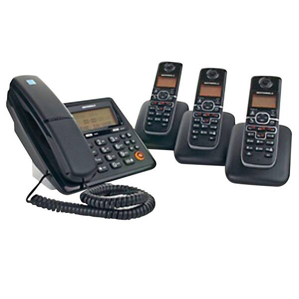 MOTOROLA DECT 6.0 Corded and Cordless Phone System with 4-Handsets and Answering System