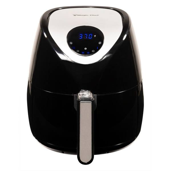 Magic Chef 3.7 Qt. Digital Air Fryer Healthy Cooking and Dishwasher Safe Basket with Free Recipe Book - Black