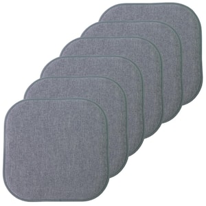 Alexis Blue/Grey 16 in. x 16 in. Non Slip Square Memory Foam Seat Chair Cushion Pads (6-Pack)