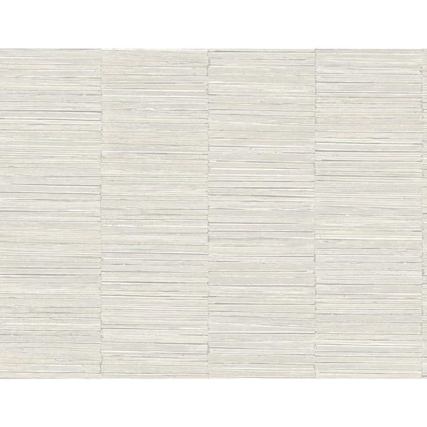 A-Street Prints Jenga Light Grey Striped Column Vinyl Non-Pasted Textured Repositionable Wallpaper