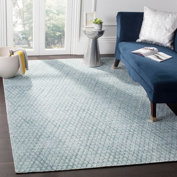 Mirage 9 ft. x 12 ft. Indigo Solid Color Diamond Area Rug